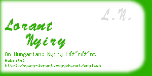 lorant nyiry business card